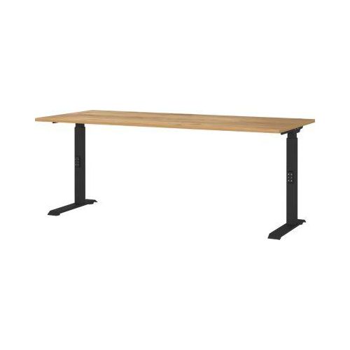 4005949791251 - DOWNEY höhenverstellbarer Schreibtisch navarra-eiche rechteckig C-Fuß-Gestell schwarz 1800 x 800 cm  4005949791251 GERMANIA