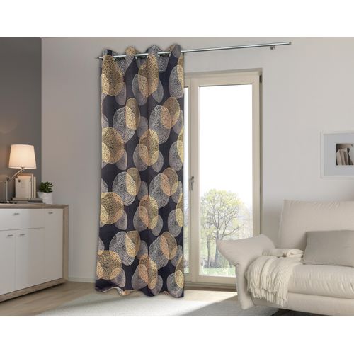 4056751513166 - Verdunkelungsvorhang HOME WOHNIDEEN GINNY Gr 1 grau (anthrazit) B135cm H245cm Polyester Gardinen BEDRUCKTVERDUNKLUNSGVORHANGÖSEN