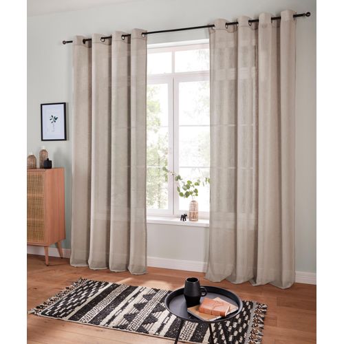 6941446602301 - Gardine MY HOME Fiete Gr 2 beige B140cm H175cm Polyester Gardinen Leinen Optik monochrom basic pflegeleicht verschiedene Größen Topseller 6941446602301 - Gardine MY HOME Fiete Gr 2 beige B140cm H175cm Polyester Gardinen Leinen Optik monochrom basic pflegeleicht verschiedene Größen Topseller