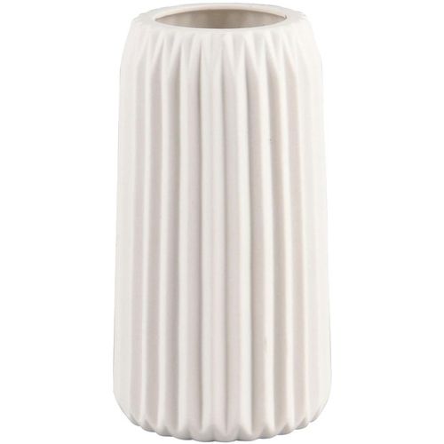 4251820319124 - Dekovase MIRRORS AND MORE RUFFLE weiß B75cm H20cm Keramik Vasen Schlichte zeitlose Dekovase