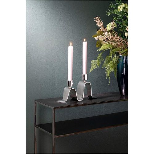 4042911410970 - Kerzenständer FINK HILARA Leuchter silber (silberfarben) B30cm H17cm T85cm Aluminium Kerzenhalter 4042911410970 - Kerzenständer FINK HILARA Leuchter silber (silberfarben) B30cm H17cm T85cm Aluminium Kerzenhalter