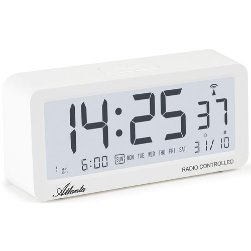 4026934187903 - Funkwecker ATLANTA 1879-0 weiß Wecker Beleuchtung digitale Anzeige Schlafzimmer