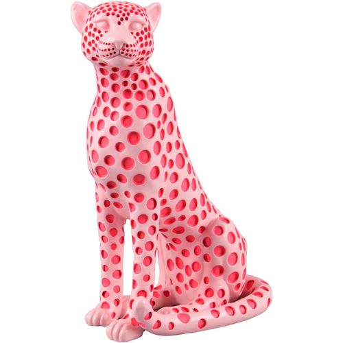 4251820319940 - Skulptur MIRRORS AND MORE PANTRA pink B105cm H26cm Polyresin Dekofiguren Dekofigur in auffälliger Leopardenform
