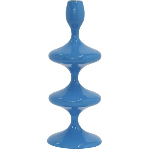 4251820319643 - Kerzenhalter MIRRORS AND MORE LAUREEN blau B11cm H28cm Metall Kerzenhalter Außergewöhnliche moderne Form 4251820319643 - Kerzenhalter MIRRORS AND MORE LAUREEN blau B11cm H28cm Metall Kerzenhalter Außergewöhnliche moderne Form