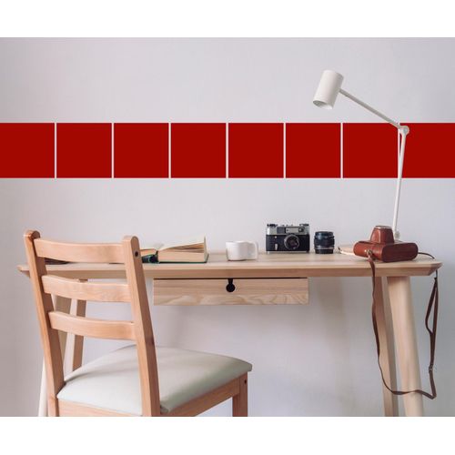 4049009502197 - Fliesenaufkleber QUEENCE Unifarben rot B15cm H15cm T01cm Fliesenaufkleber Stickerfliesen selbstklebend Sticker 12er Set