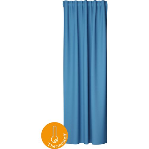 4043343500048 - Vorhang Silan Gardinen Gr 245 cm verdeckte Schlaufen 140 cm blau Verdeckte Schlaufen Thermovorhang Wärmevorhang Silan