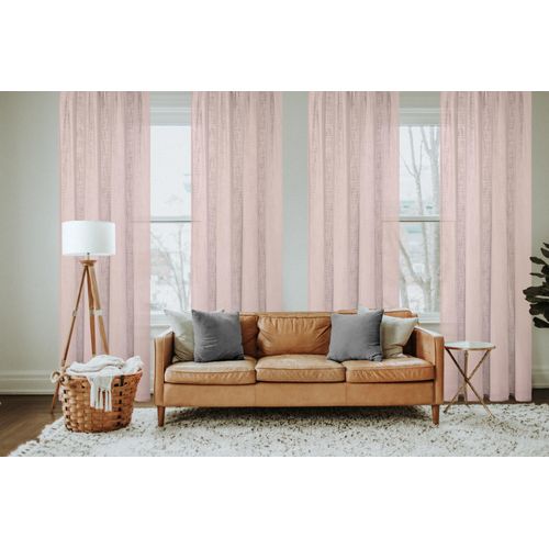 4056751530002 - Gardine HOME BASICS SOFTY Gr 3 rosa (rosé) B140cm H245cm Leinenstruktur Polyester Gardinen Ösenschal Leinenstruktur SOFT