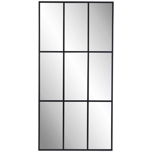 9010985092649 - Wandspiegel  Schwarz  Metall Glas Holzwerkstoff  rechteckig  100x200x3 cm  Reach Bsci  senkrecht und waagrecht montierbar 