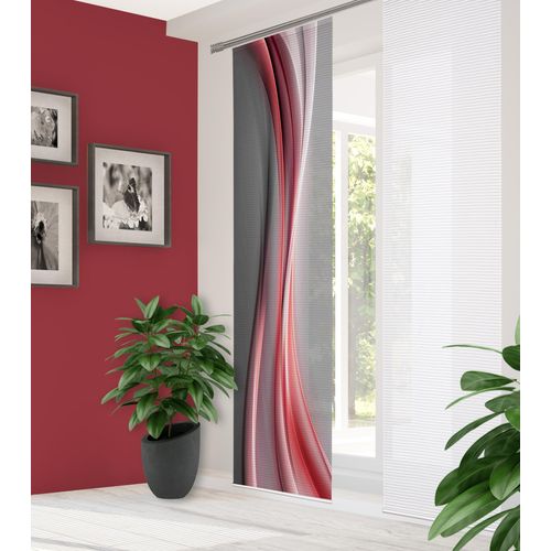 4056751436946 - Schiebegardine HOME IN GREEN ELANIA Gr 1 rot B60cm H245cm Polyester Gardinen DIGITALBEDRUCKT BAMBUSOPTIK RECYCELT