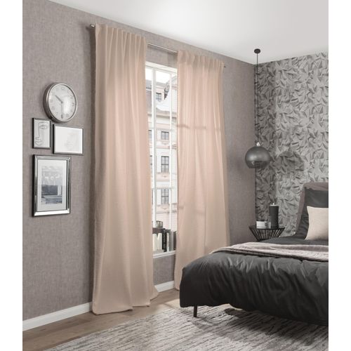 4056751524001 - Vorhang HOME WOHNIDEEN TEDDY Gr 1 beige (sand) B135cm H245cm Polyester Gardinen Kombibandschal Thermo mit Wolloptik